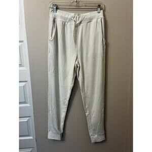 Cozy Earth Bamboo Jogger Women M White Athleisure Loungewear Yoga Travel Sweat
